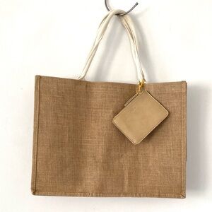 Fawn Design Tan Large Waterproof Tote Bag & Wallet Key Chain Vacation Cruise